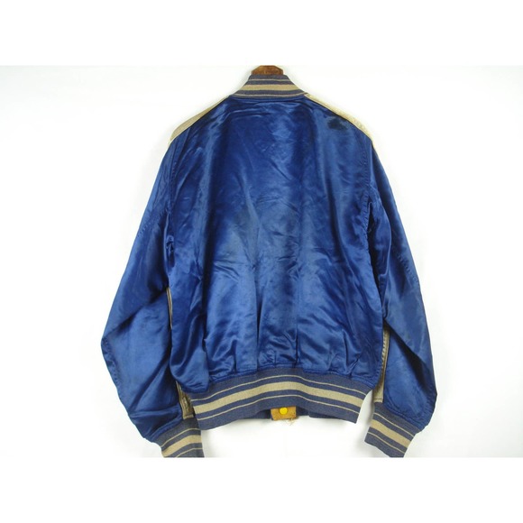 Size Fits M Vintage 60s Varsity Letterman Satin Baseball Jacket - Picture 2 of 9